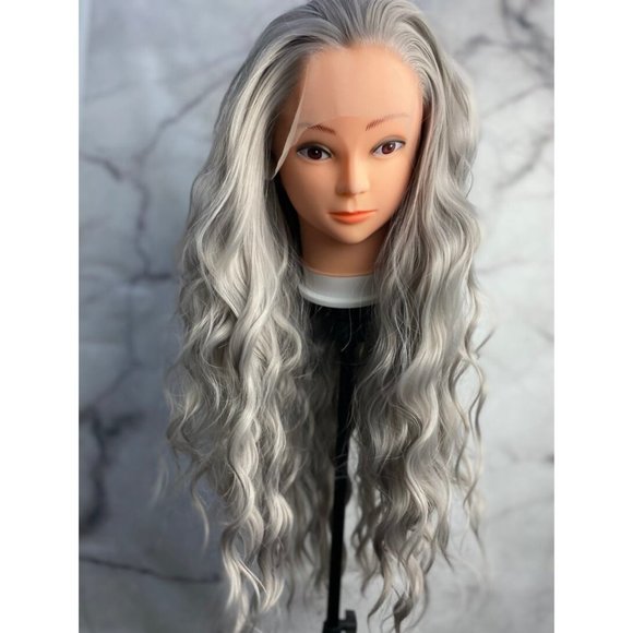 Gray Wig Kinky Curly Wigs - Picture 3 of 7